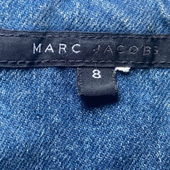 Denim Blazer Jacket Button Cuffs & Single Button Closure USA Made Distressed Y2K - Picture 7 of 8